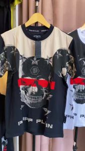 ✅ Import T-shirt collar pp luxury skull blink bead logo Iron import mirror .C