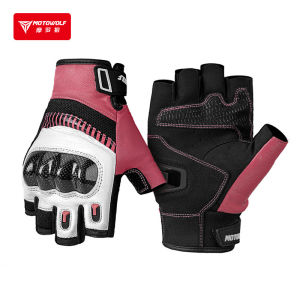 MOTOWOLF Motorcycle Gloves Summer Fingerless Half Finger Breathable Anti-slip Motorbike Fist Protection Cycling Motocross Leather Gloves