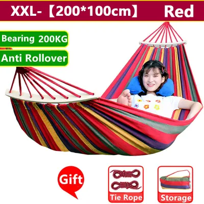 เปลนอน​ เปล ขนาดใหญ่ เปล 290X100CM(แถมฟรีกระเป๋าและเชือก) เปลญวนผ้าใบ เปลญวนผู้ใหญ่ เปลเดินป่า