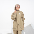 ZOTTA Jas Hujan Raincoat Anti Rembes Pria Wanita Setelan Celana Cream. 