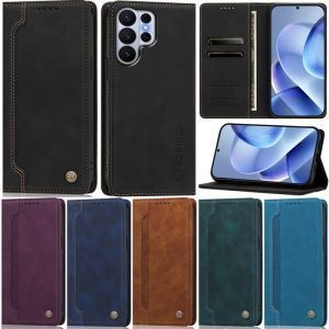 Luxury Business Case For Samsung Galaxy S23 Ultra S24 FE S22 Ultra S23 FE S20 Ultra S21 FE S22 Plus S20 FE S20 Ultra Stand Wallet Phone Cover Cases