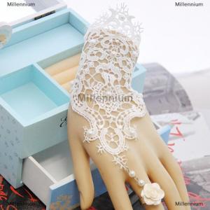 [COD] Millennium 1PC phụ nữ Goth tăng hạt hoa ren nô lệ găng tay có thể điều chỉnh vòng Vòng đeo tay dài
