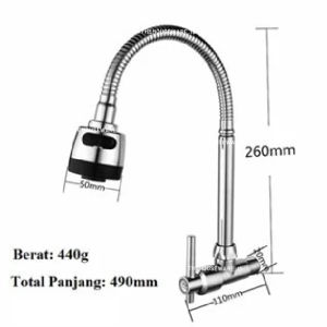 Keran Air Angsa ABS Fleksibel 2 Mode - Keran Cuci Piring Angsa - Kran Sink Dapur Drat 1/2 Inc Kran Angsa Fleksibel