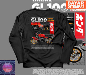 KAOS BAJU LENGAN PANJANG HONDA GL 100 RED EDITION BIG SIZE JUMBO KAOS MOTOR PRIA WANITA