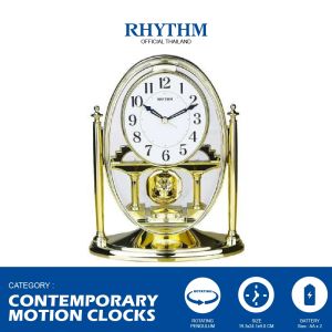 RHYTHM นาฬิกาตั้งโต๊ะ เพิ่มความหรูหราให้กับคุณ ระบบเดินเข็มของญี่ปุ่น 19.3x 24.1 ซม. - CRP609