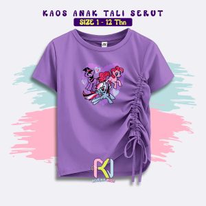 Crop Top Tali Serut Atasan Anak Perempuan Lengan Pendek usia 1-12 tahun - Nurika Kids