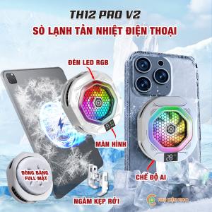 Quạt tản nhiệt điện thoại sò lạnh Memo CX07 / TH12 Pro V2 / X65 / X60 Ultra / X29 / X12 Pro Max / Funcooler 3 / X100 / X15 Pro Max màn hình led đo nhiệt độ và đèn RGB gaming