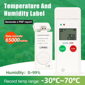30H/30E/SLOG-200E/LCD Display USB Temp Data Logger 65000 sets Datalogger PDF Report -30~70℃ Temperature Recorder for Food Medicine Cold Chain