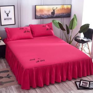 Korea Solid Color Fitted Bed Sheet 1.5m/1.8mSkirt Style Bedspread 4/5/6ft. Mattress Cover(Pillowcases Not Included)