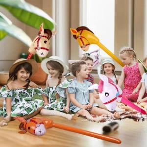 YAFEN 1Pcs Inflatable Horse Head Balloon Blow Up Pony Stick Toy Halloween Party Supplies Inflatable Stick Childrens Toys