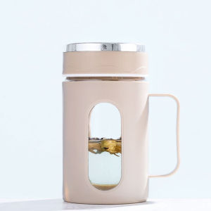 TERLARIS MUG KACA GAGANG/ GELAS KACA KAPASITAS 500 ML FREE BOX