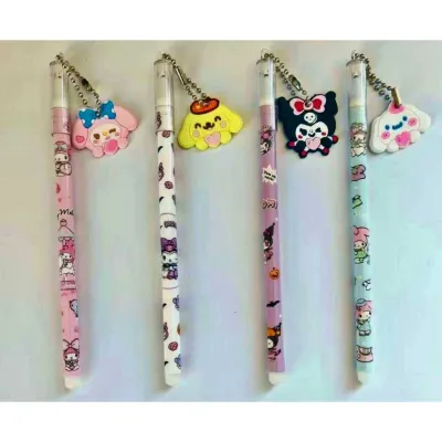 (1 PACK / 12 PCS) BOLPEN GANTUNG / PULPEN GANTUNGAN SANRIO / PEN GEL GANTUNG KUROMI LUCU