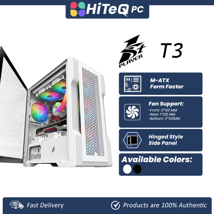 HiteqPC | 1STPLAYER TRILOBITE T3 Mid-Tower Gaming Case with Front Mesh ...