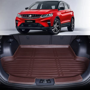 Premium Quality PU Leather Car Rear Boot Cargo Floor Mats Proton X50 / X70 Trunk Mat Pad Leather Car Compartment Carpet Leather Protector Car Accessories Car Mat 汽车后备箱货物垫