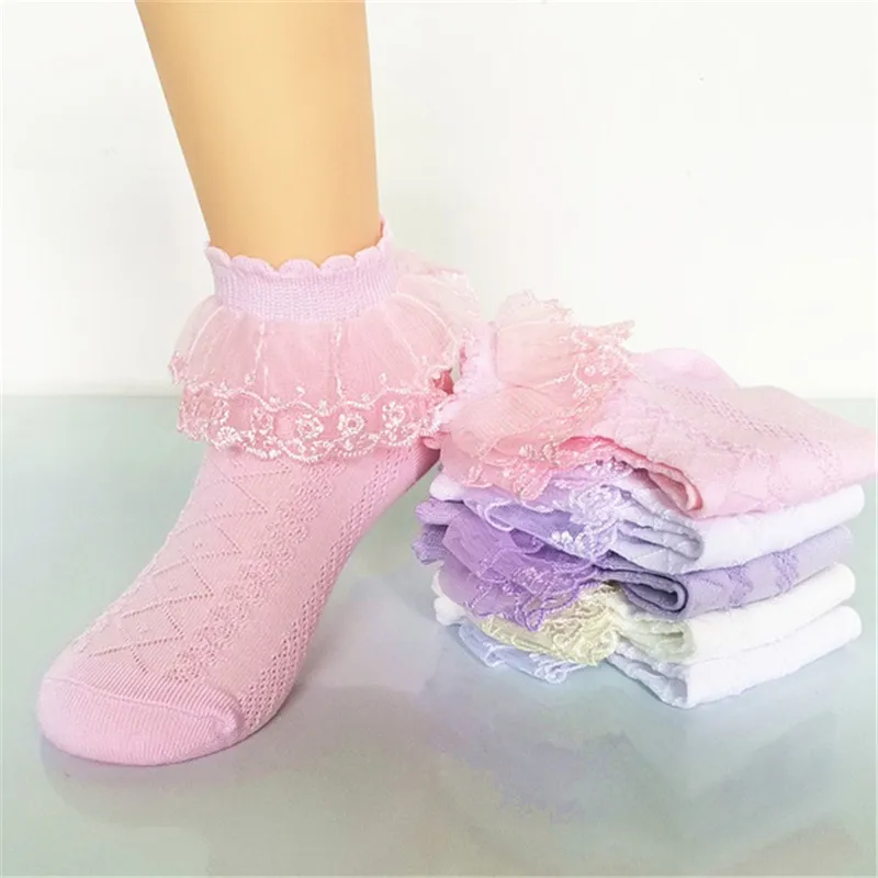  SRYL Women Ankle Socks,Lace Ruffle Frilly Cotton Socks Trim  Double Layer Lace,Princess Socks Dress Socks (3 pairs - White) : Clothing,  Shoes & Jewelry