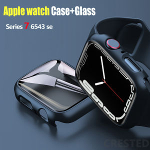 Glass+Cover Compatible with Apple Watch case 45mm 41mm 44mm 40mm 42mm 38mm For i Watch Accessorie Screen Protector Apple watch serie 3 4 5 6 SE 7 10 8