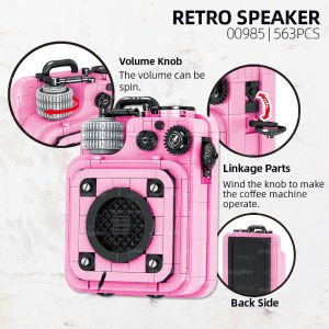 Zhe Gao Block Classic Retro Series 00984 Coffee Maker/ 00985 Speaker / 00987 Cell Phone / 00989 Walkman / 01017 Telescope Building Brick