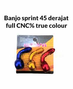 BANJO BENGKOK THAILAND FULL CNC UNIVERSAL  BANJO KALIPER UNTUK SELANG REM DEPAN PSI NISSIN MORIN SC SIAM THAILAND UNIVERSAL VARIASI WARNA BIRU MERAH GOLD