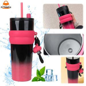 700ml Stainless Steel Gradient Color Space Water Bottle Insulated Sports Bottle for Hiking and Gym
