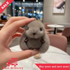 [COD] Thỏ Keychain Fluffy sang trọng pompon Bunny mềm Túi Mặt dây chuyền vài món quà xe Keyring cô gái Ví quyến rũ