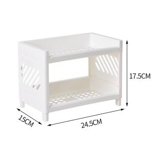 2 Layers Simple Folding Desktop Storage Rack Shelf Table Organizer Cosmetic Jewelry Bathroom Rack