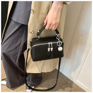 New Fashionable Women’s Bag | Vintage Minimalist Boston Handbag | Shoulder & Crossbody Small Square Bag | Versatile Everyday Bag