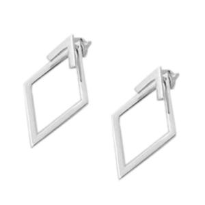 ต่างหูเพชรทรงภูมิศาสตร์มีสไตล์2ชั้นสำหรับใช้ในชีวิตประจำวันและในโอกาสพิเศษต่างหูเพชร