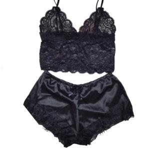 Womens ngọt ngào cami Bộ Đồ Ngủ V cổ ren yếm trong Crop quần đùi và áo nội y quần lót quần áo ngủ quần áo ngủ mềm