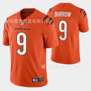 NFL Bengals Tigers Rugby Wear Jersey in Stock 9# Burrow 1# Chase Embroidery Version