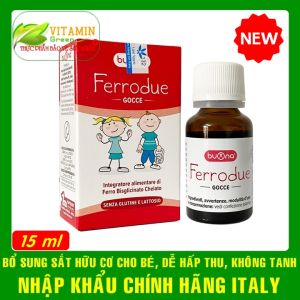Buona Ferrodue sắt hữu cơ nhỏ giọt cho bé vị dâu dễ hấp thu | Nhập khẩu chính hãng từ Ý
