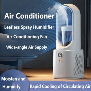 MI Fan Bladeless Fan With Night Light Spray Air Cooler Air Humidifier USB Fan Desktop Fan Portable Silent Air Conditioners fans
