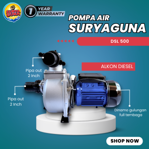 Jual pompa air modifikasi alkon diesel type dsl 500 pipa 2 " kualitas terbaik semburan air besar ready stock gratis packing kayu