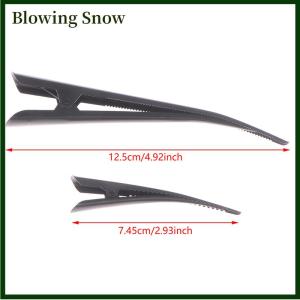 Blowing คลิปหนีบผมโลหะยาว12.5ซม. 4ชิ้นคลิปหนีบผมปากเป็ดดอกไม้กลวงอุปกรณ์เสริมสำหรับผมคันชักรูปฟันเป็ดคลิปสำหรับทำผมร้านทำผมกิ๊บหนีบผมสีดำ
