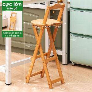 BOHO Ghế quầy bar ban công cao mặt gỗ cao su có thể gấp lại