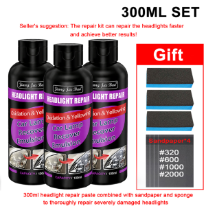Headlight Restoration Kit Car Scratch Remover and Oxidation Cleaner for Clearer Night Driving.