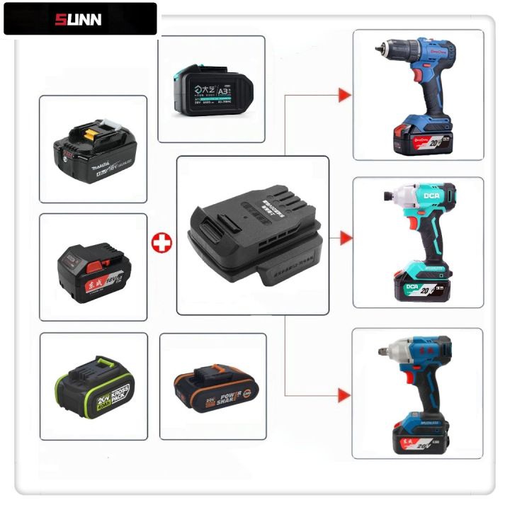 SUNN DCA Dong Cheng Power Tool Converter To 20V Worx 278 Orange