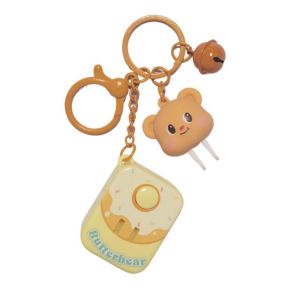 ของเล่น AHUF0ตุ๊กตาหมีเนยพวงกุญแจพีวีซีเสน่ห์ถุงซานตาจี้ตุ๊กตาน่ารัก