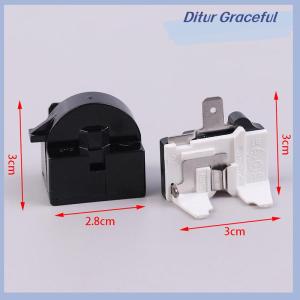 Ditur 2PCS QP2-4.7 PTC Starter Relay 1 Pin Refrigerator Starter Relay And 6750C-0005P Refrigerator Overload Protector