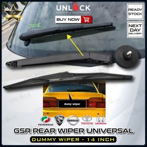 UNLOCK 🔓 Dummy GSR Arm Rear Wiper Belakang 14 inch - Suitable Universal Car Honda / Toyota / Nissan / Perodua / Proton - New Present Original Wischer Windshield Car Wiper Kereta Silicone Wiper Blade Glass Cleaner Car Accessories Aksesori Kereta