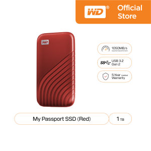 WD My Passport SSD 1TB Type-C USB 3.0 Speed up to 1050 MB/s SSD NVMe ( WDBAGF0010-WESN ) ( เอสเอสดี Solid State Drive )