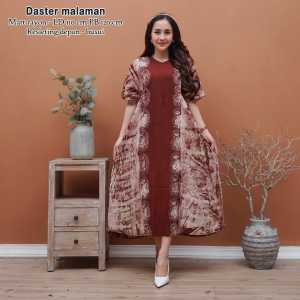 Gamis Kondangan Motif Terbaru Anak Perempuan Rayon Tebal Ibu ibu Model Sekarang Batik Pekalongan Remaja Dress Wanita Muslim Remaja Lengan Panjang ada Karet dan Tali Serta Saku