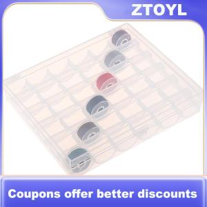 【ZTOYL】 36 Spools Empty Bobbins Sewing Machine Bobbin Case Organizer Storage Plastic Box