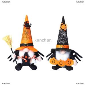 [COD] kunzhan Halloween Gnome Plush Tiered Tray Decoration Dinning Table Centerpiece Decor Fall Elf Stuffed Gnome Gifts