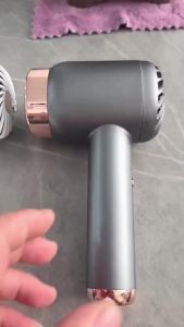 Portable Hair DryerRechargeable USB Cordless Hair Dryer Hot Cold Wind Portable Battery Powered Blow Dryer for Travel Camping Home Use Women Men (Grey Hair Dryer Comb Set)