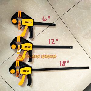 Klem F Bar Clamp 18" Inch Quick Release INGCO HQBC01603 Catok Jepit Kayu Kaca