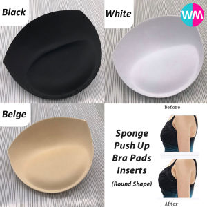 WATERMELON Removable Bra Pads Inserts Push Up Breast Enhancers Inserts Bra Replacement Inserts for Sport Bra and Bikini Tops (1 Pair) (Round Shape)