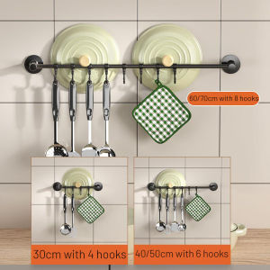 🇸🇬[Ready Stock] Bathroom toilet hanger Wall hanging towel stick sucker stainless steel Horizontal bar Towel rack No need for punching