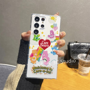 เคสโทรศัพท์ ไอโฟน iPhone 15 14 13 12 11 Plus Pro Max Mini เคส ข้อเสนอสุดพิเศษดีไซน์ใหม่น่ารักการ์ตูนเมฆสายรุ้ง แคร์แบร์ ซิลิโคนโปร่งใสนุ่มฝาหลัง Case