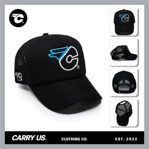 CARRY US Topi Jaring Pria Trucker Hat Jaring Pria Dewasa Full Black Blue CSTTFBXA011