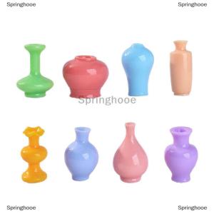 [COD] Springhooe 8ชิ้นขวดแจกันสีสันสดใสขนาดเล็ก กระถางบ้านตุ๊กตาแฮนด์เมดบ้านตุ๊กตาแจกันตกแต่งบ้านตุ๊กตาอุปกรณ์ตกแต่งห้องครัวอุปกรณ์ DIY